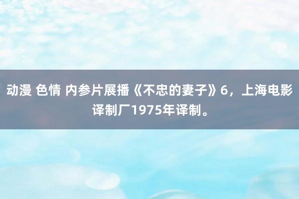 动漫 色情 内参片展播《不忠的妻子》6，上海电影译制厂1975年译制。